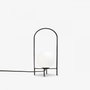 Opviq Lámpara de sobremesa de metal y cristal Blanco y Negro